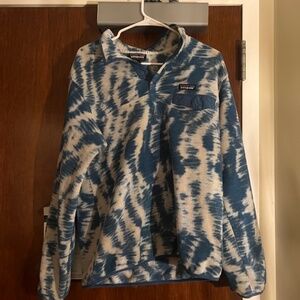 Patagonia Blue and White Pullover Fleece Zip Up